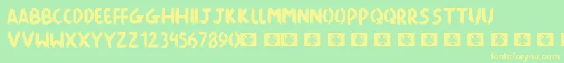Killing The Moon-Schriftart – Gelbe Schriften auf grünem Hintergrund