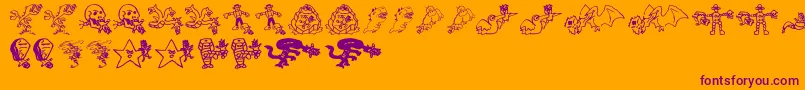 KILLMCA -Schriftart – Violette Schriften auf orangefarbenem Hintergrund