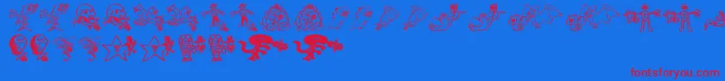 KILLMCA -fontti – punaiset fontit sinisellä taustalla