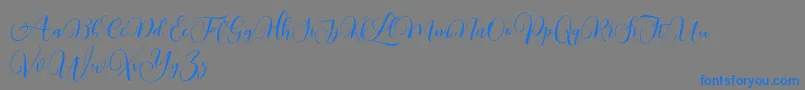 Kimberly DEMO-Schriftart – Blaue Schriften auf grauem Hintergrund