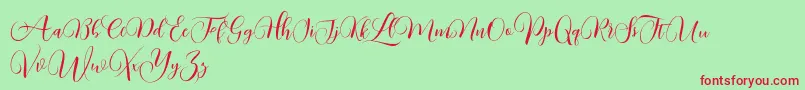 Kimberly DEMO Font – Red Fonts on Green Background
