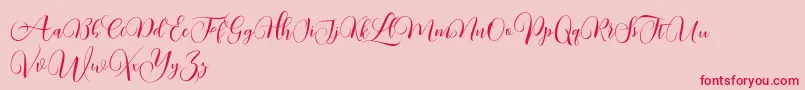 Kimberly DEMO-Schriftart – Rote Schriften auf rosa Hintergrund