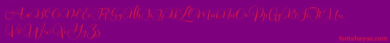 Kimberly DEMO Font – Red Fonts on Purple Background