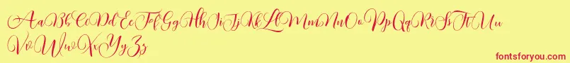 Kimberly DEMO Font – Red Fonts on Yellow Background