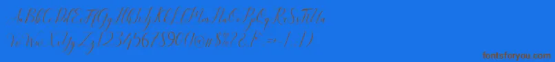 Kimberly Font – Brown Fonts on Blue Background
