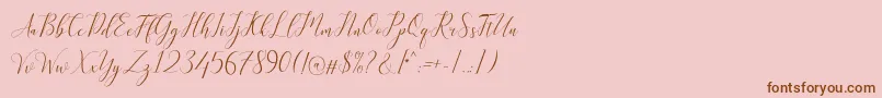 Kimberly Font – Brown Fonts on Pink Background