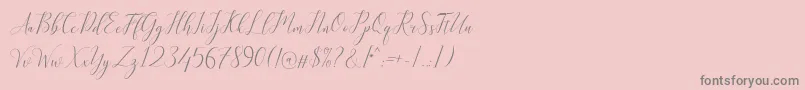 Kimberly Font – Gray Fonts on Pink Background