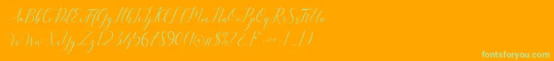 Kimberly Font – Green Fonts on Orange Background