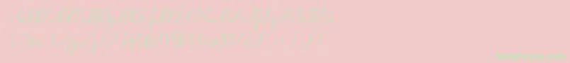 Kimberly Font – Green Fonts on Pink Background