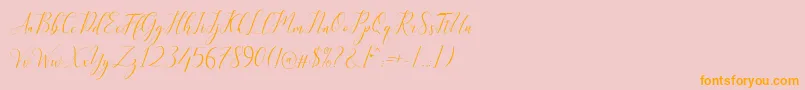 Kimberly Font – Orange Fonts on Pink Background