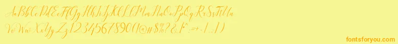 Kimberly Font – Orange Fonts on Yellow Background