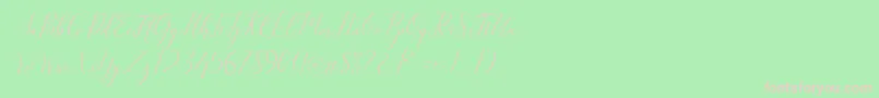 Kimberly Font – Pink Fonts on Green Background