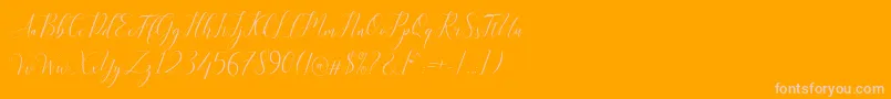 Kimberly Font – Pink Fonts on Orange Background