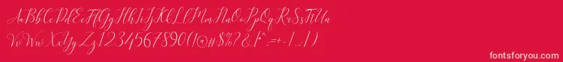 Kimberly Font – Pink Fonts on Red Background