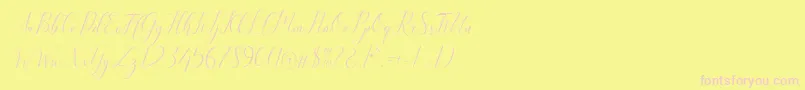 Kimberly Font – Pink Fonts on Yellow Background
