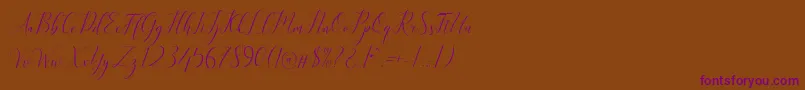 Kimberly Font – Purple Fonts on Brown Background