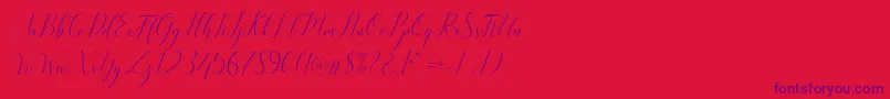 Kimberly Font – Purple Fonts on Red Background