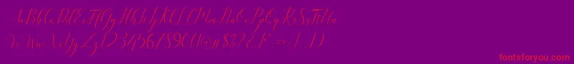 Kimberly Font – Red Fonts on Purple Background