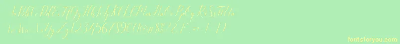 Kimberly Font – Yellow Fonts on Green Background