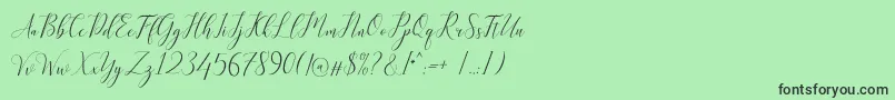 Kimberly-fontti – mustat fontit vihreällä taustalla