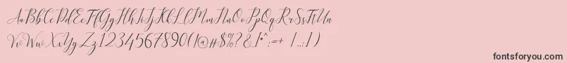 Kimberly Font – Black Fonts on Pink Background