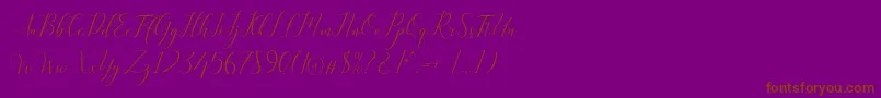 Kimberly-Schriftart – Braune Schriften auf violettem Hintergrund