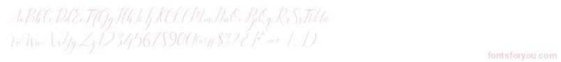 Kimberly-Schriftart – Rosa Schriften auf weißem Hintergrund