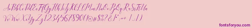 Kimberly Font – Purple Fonts on Pink Background