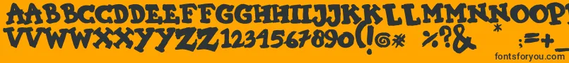 KIMI HIMI Font – Black Fonts on Orange Background