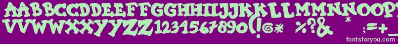 KIMI HIMI Font – Green Fonts on Purple Background