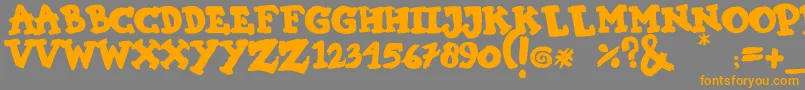 フォントKIMI HIMI – オレンジの文字は灰色の背景にあります。