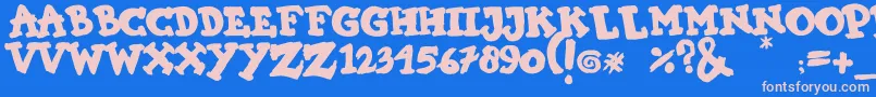 KIMI HIMI Font – Pink Fonts on Blue Background