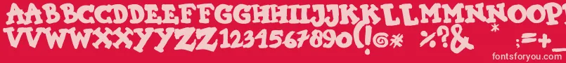 KIMI HIMI Font – Pink Fonts on Red Background