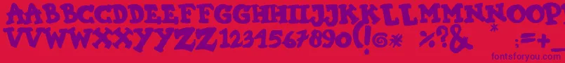 KIMI HIMI Font – Purple Fonts on Red Background