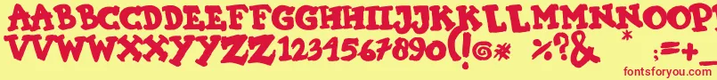 KIMI HIMI Font – Red Fonts on Yellow Background