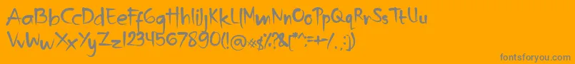 kin funny-Schriftart – Graue Schriften auf orangefarbenem Hintergrund