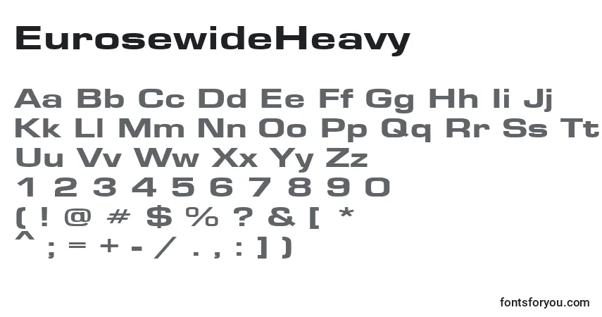 A fonte EurosewideHeavy – alfabeto, números, caracteres especiais