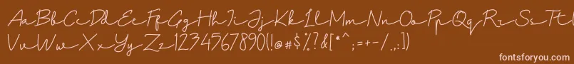 Kinan Font – Pink Fonts on Brown Background