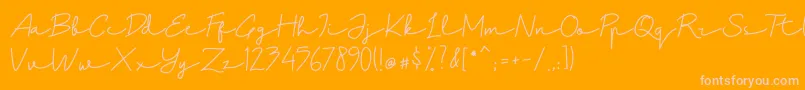 Kinan Font – Pink Fonts on Orange Background