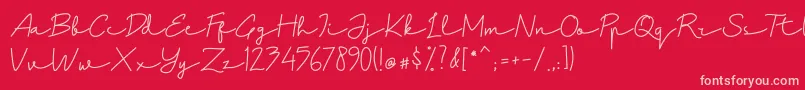 Kinan Font – Pink Fonts on Red Background