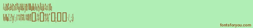 Fonte KINDA    – fontes marrons em um fundo verde
