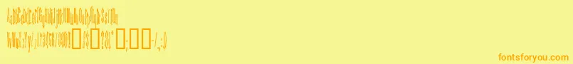 fuente KINDA    – Fuentes Naranjas Sobre Fondo Amarillo