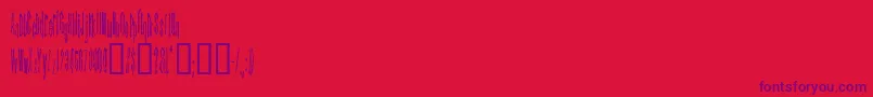 Fonte KINDA    – fontes roxas em um fundo vermelho