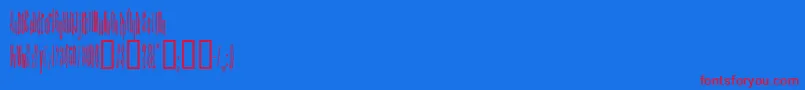 fuente KINDA    – Fuentes Rojas Sobre Fondo Azul