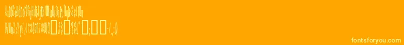 KINDA   -Schriftart – Gelbe Schriften auf orangefarbenem Hintergrund