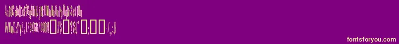 Fonte KINDA    – fontes amarelas em um fundo roxo