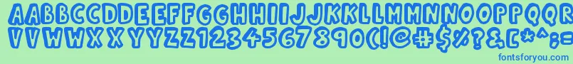 Kinda 3D Font – Blue Fonts on Green Background