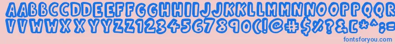 Kinda 3D Font – Blue Fonts on Pink Background