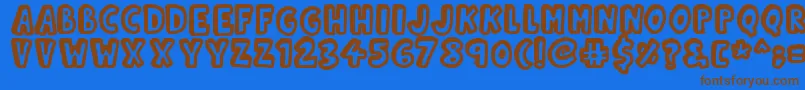 Kinda 3D Font – Brown Fonts on Blue Background