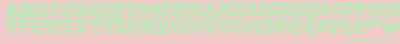 Kinda 3D Font – Green Fonts on Pink Background